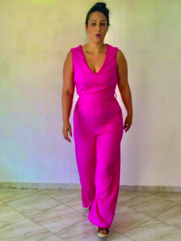 Macacão Regata Rosa