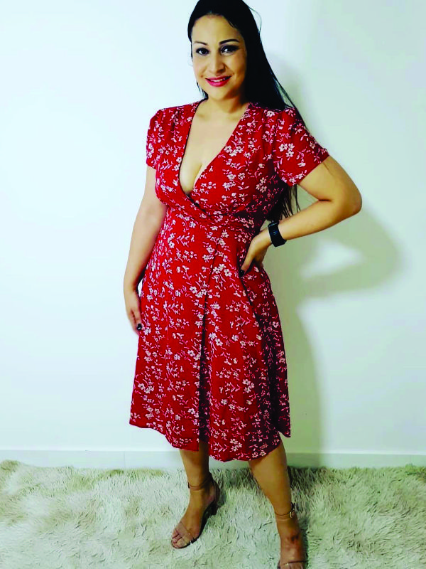 Vestido Vermelho Floral